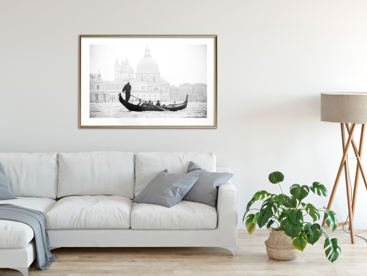 Poster Gondola Ride - photograph of Venice architecture in black and white motif 123984 additionalImage 13