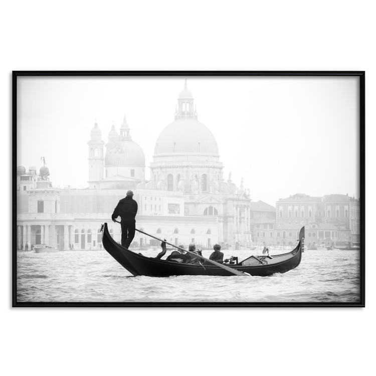 Poster Gondola Ride - photograph of Venice architecture in black and white motif 123984 additionalImage 24