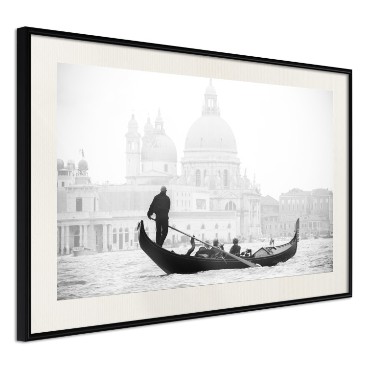 Poster Gondola Ride - photograph of Venice architecture in black and white motif 123984 additionalImage 3