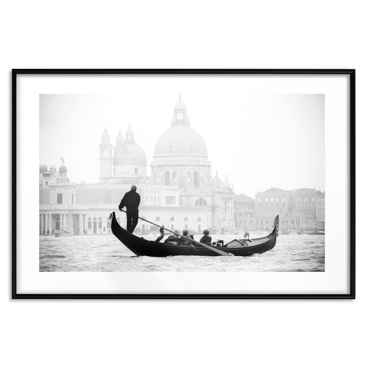 Poster Gondola Ride - photograph of Venice architecture in black and white motif 123984 additionalImage 15