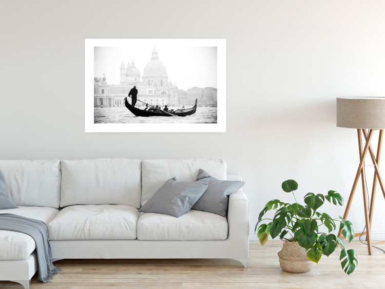 Poster Gondola Ride - photograph of Venice architecture in black and white motif 123984 additionalImage 2