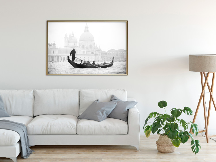 Poster Gondola Ride - photograph of Venice architecture in black and white motif 123984 additionalImage 5
