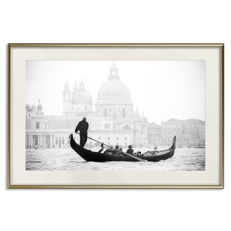 Poster Gondola Ride - photograph of Venice architecture in black and white motif 123984 additionalImage 19