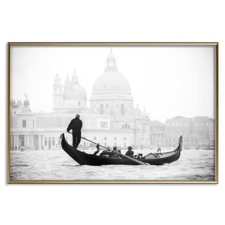 Poster Gondola Ride - photograph of Venice architecture in black and white motif 123984 additionalImage 16