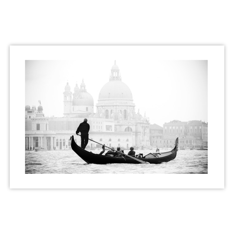 Poster Gondola Ride - photograph of Venice architecture in black and white motif 123984 additionalImage 25