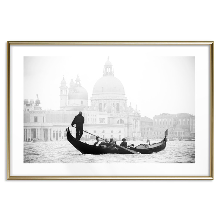 Poster Gondola Ride - photograph of Venice architecture in black and white motif 123984 additionalImage 16