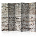Room Divider Screen Walls of Time II (5-piece) - light pattern with old brick texture 124084