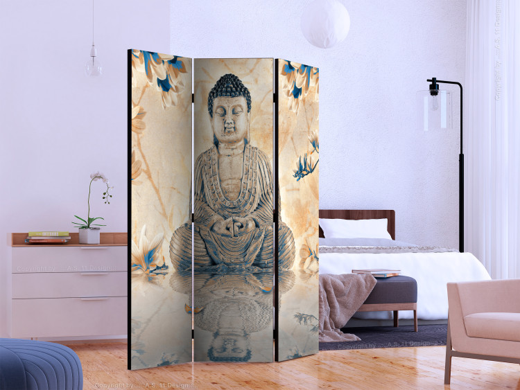 Room Divider Buddha of Prosperity (3-piece) - sacred statue in feng shui style 124284 additionalImage 2