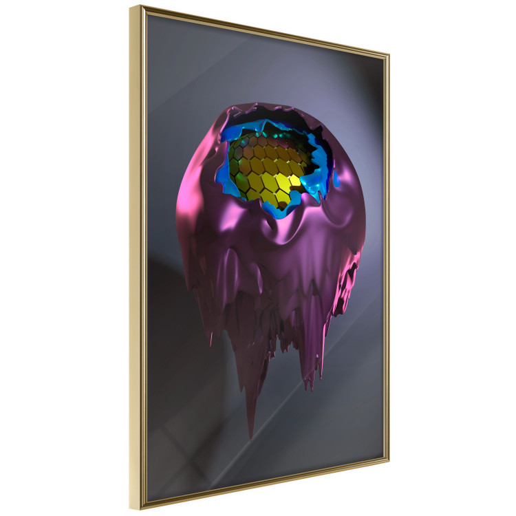 Poster Layers of Abstract - purple-blue abstraction with a golden interior 125684 additionalImage 14