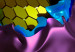 Poster Layers of Abstract - purple-blue abstraction with a golden interior 125684 additionalThumb 8