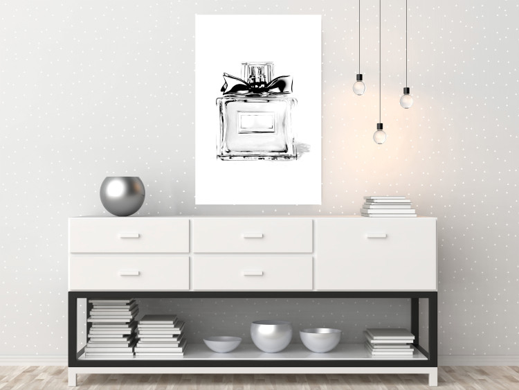 Poster Perfume Bottle - black and white sketch of a glass perfume container 126684 additionalImage 3