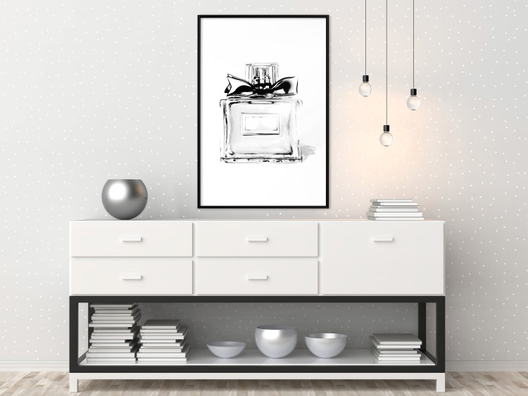 Poster Perfume Bottle - black and white sketch of a glass perfume container 126684 additionalImage 18