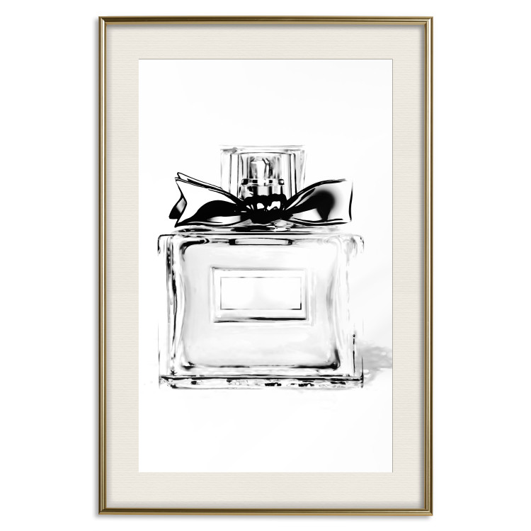 Poster Perfume Bottle - black and white sketch of a glass perfume container 126684 additionalImage 20