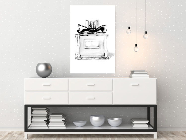 Poster Perfume Bottle - black and white sketch of a glass perfume container 126684 additionalImage 2