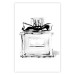 Poster Perfume Bottle - black and white sketch of a glass perfume container 126684