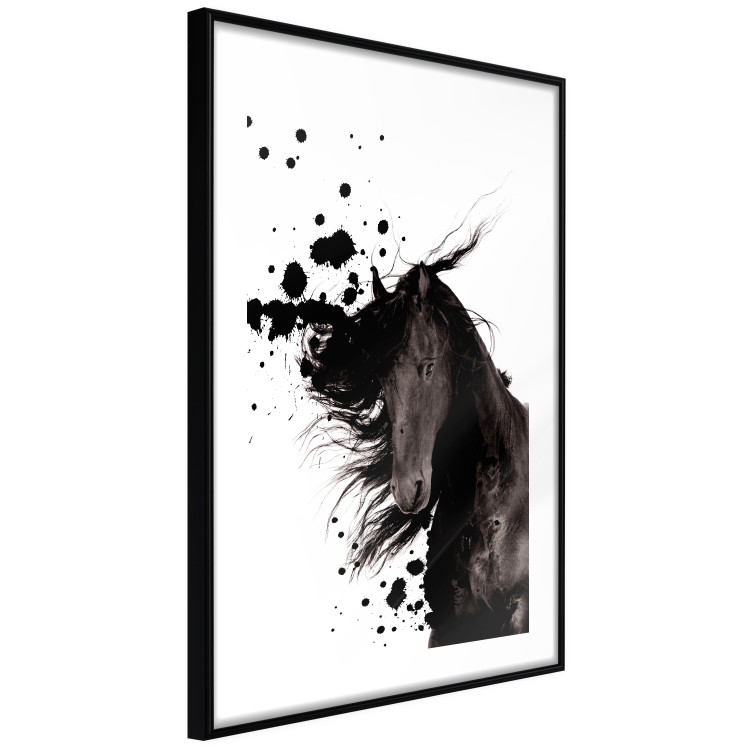 Wall Poster Abstract Element - black horse and abstract spots on a white background 126884 additionalImage 6