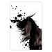 Wall Poster Abstract Element - black horse and abstract spots on a white background 126884