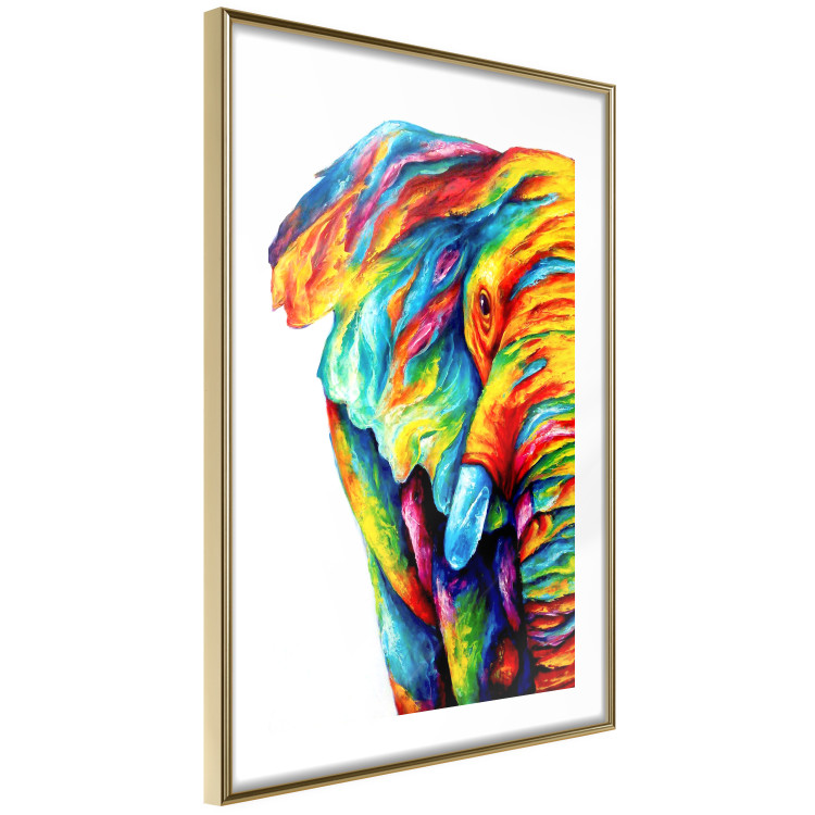 Wall Poster Colorful Elephant - abstract animal in various colors on a white background 126984 additionalImage 7