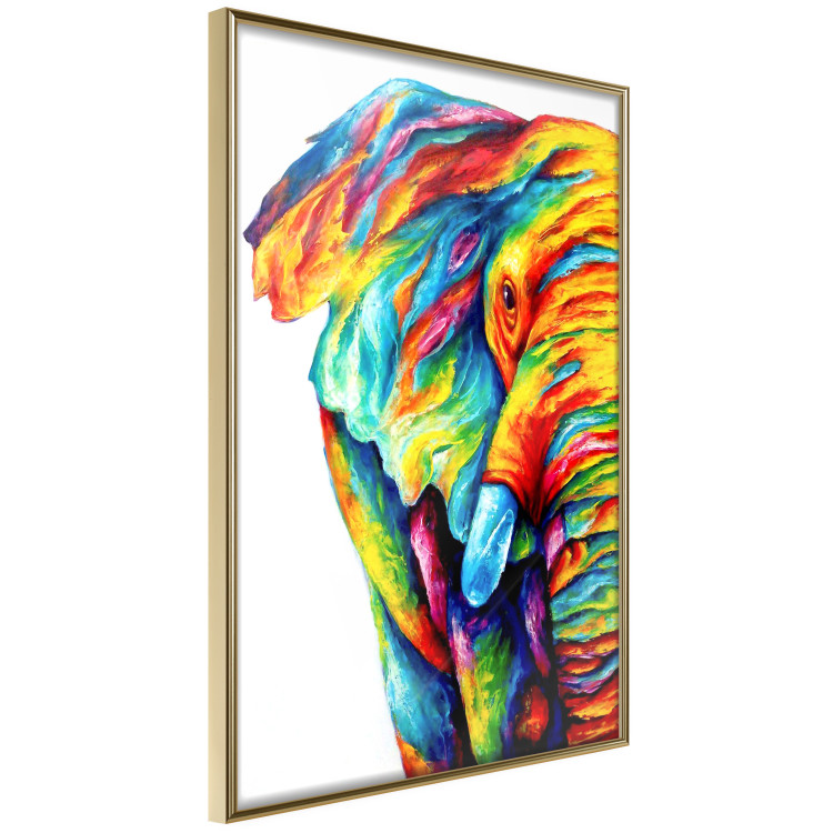 Wall Poster Colorful Elephant - abstract animal in various colors on a white background 126984 additionalImage 12