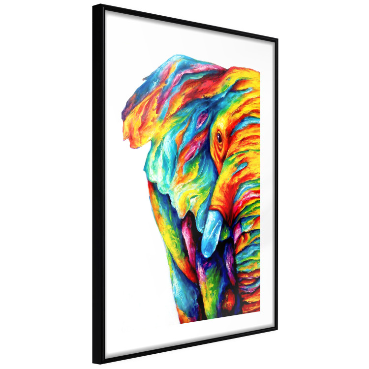 Wall Poster Colorful Elephant - abstract animal in various colors on a white background 126984 additionalImage 6