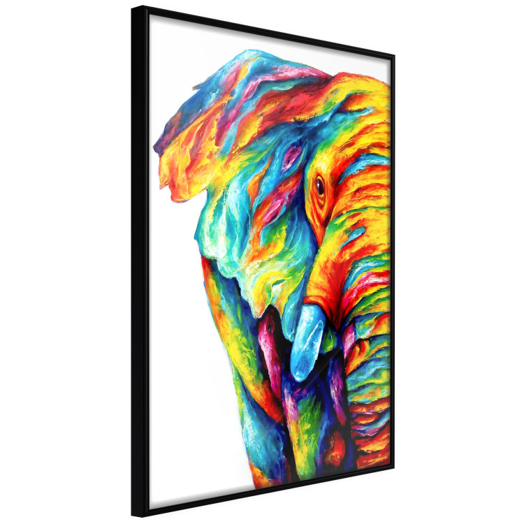 Wall Poster Colorful Elephant - abstract animal in various colors on a white background 126984 additionalImage 11