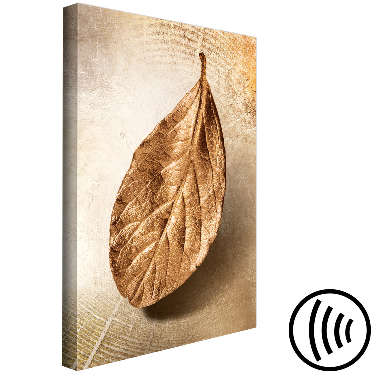 Canvas Art Print Golden Lightness (1-part) vertical - autumn nature hidden in a leaf 127384 additionalImage 6