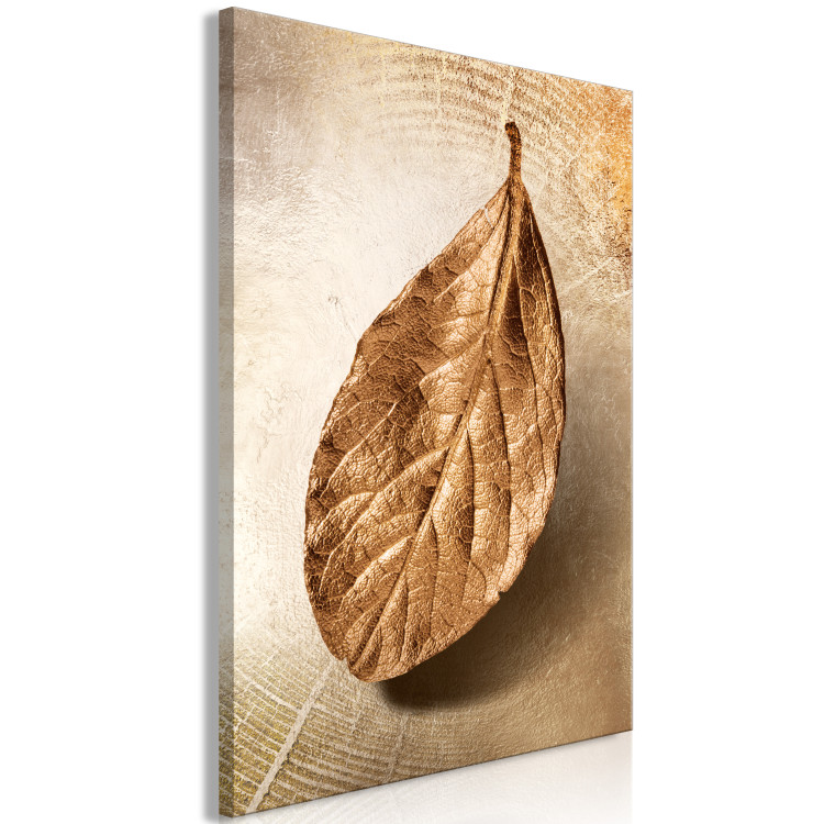 Canvas Art Print Golden Lightness (1-part) vertical - autumn nature hidden in a leaf 127384 additionalImage 2