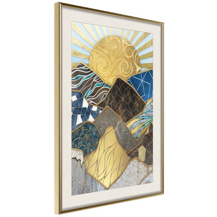Wall Poster Magical Land - abstract mountain landscape in mosaic form 128084 additionalImage 3