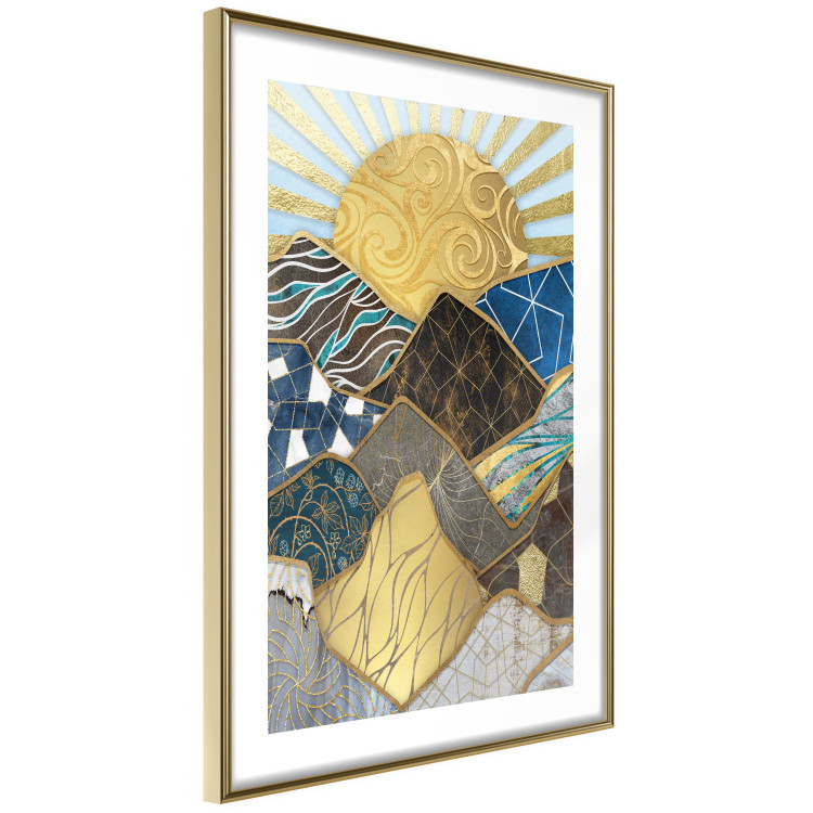 Wall Poster Magical Land - abstract mountain landscape in mosaic form 128084 additionalImage 7