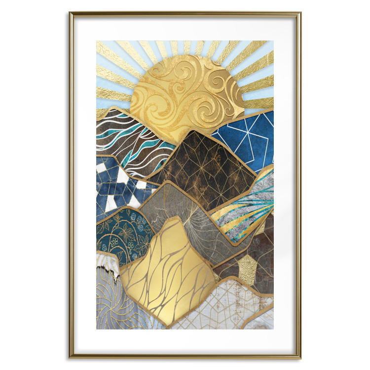 Wall Poster Magical Land - abstract mountain landscape in mosaic form 128084 additionalImage 14