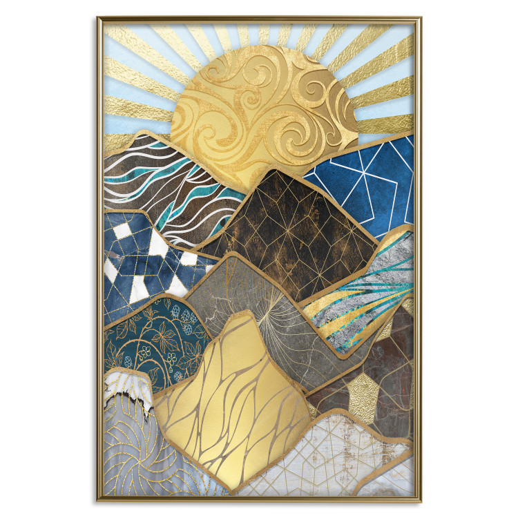Wall Poster Magical Land - abstract mountain landscape in mosaic form 128084 additionalImage 17