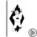 Canvas Print Planets, Moon and woman figure in a diamond - black-white abstraction 128484 additionalThumb 6
