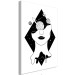 Canvas Print Planets, Moon and woman figure in a diamond - black-white abstraction 128484 additionalThumb 2