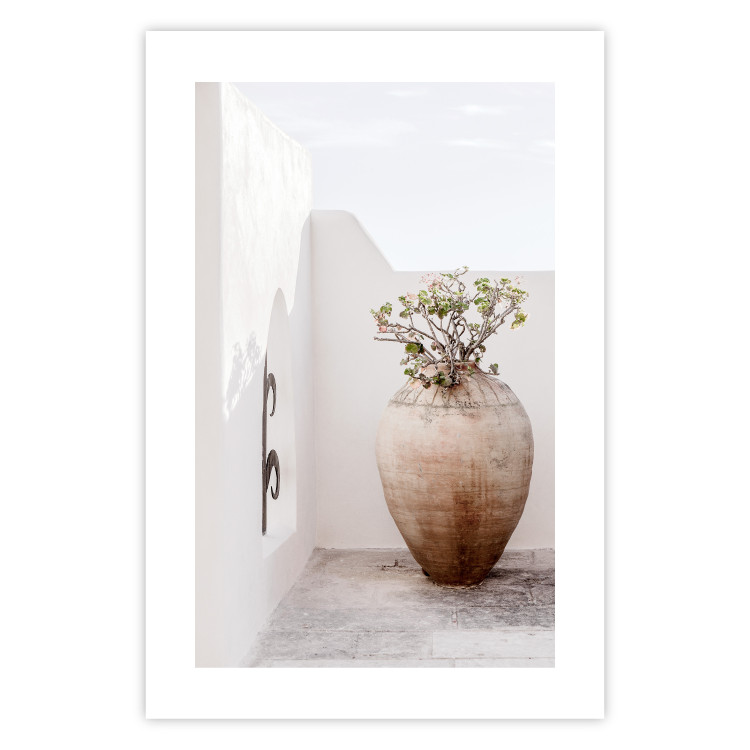 Poster Stone Silence - vase with green plant against bright architecture backdrop 129484 additionalImage 19