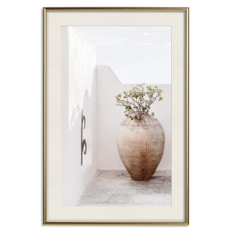 Poster Stone Silence - vase with green plant against bright architecture backdrop 129484 additionalImage 20