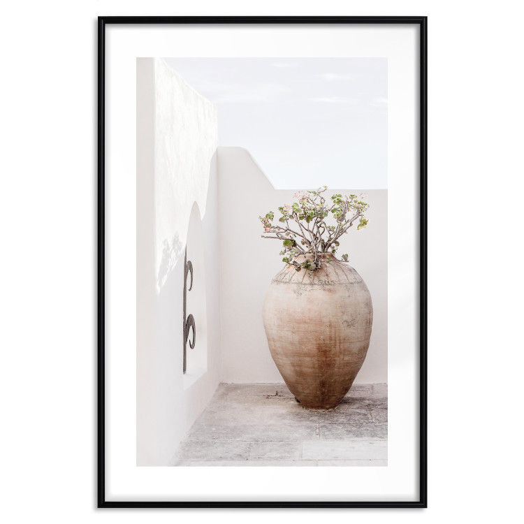 Poster Stone Silence - vase with green plant against bright architecture backdrop 129484 additionalImage 15