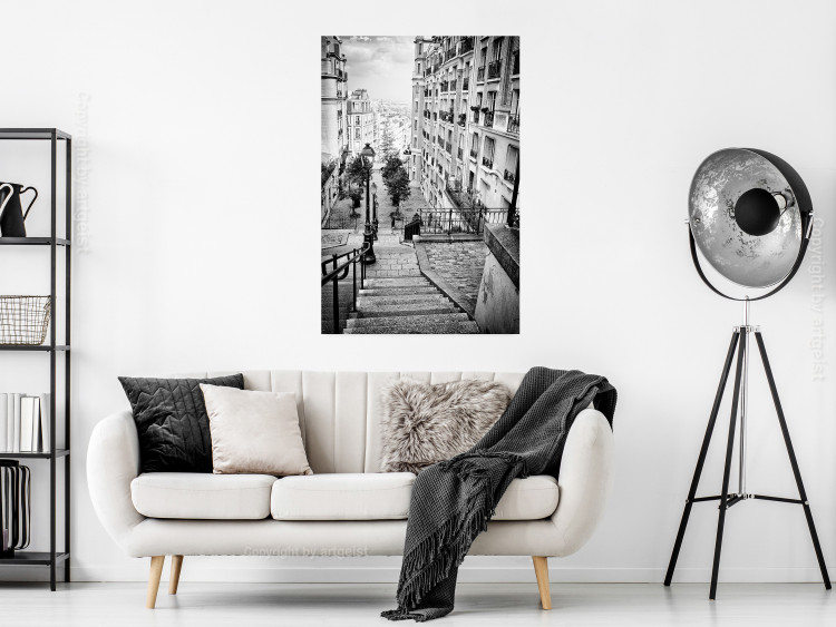 Poster Parisian Suburb - black and white architecture of a beautiful city 129784 additionalImage 2