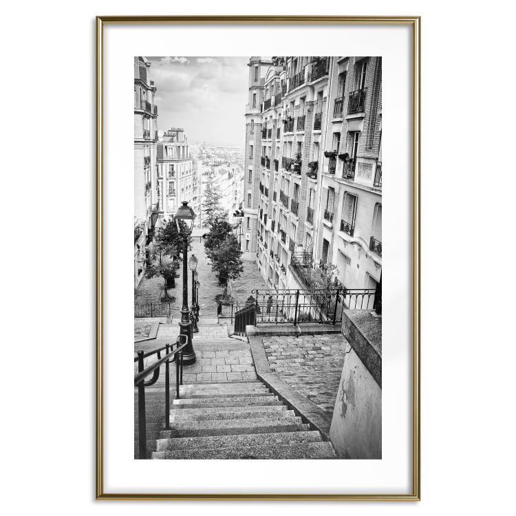 Poster Parisian Suburb - black and white architecture of a beautiful city 129784 additionalImage 14