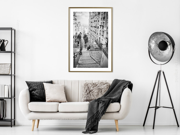 Poster Parisian Suburb - black and white architecture of a beautiful city 129784 additionalImage 13