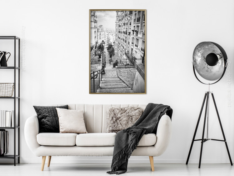 Poster Parisian Suburb - black and white architecture of a beautiful city 129784 additionalImage 5