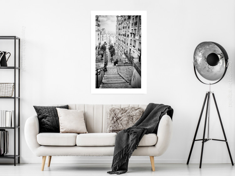 Poster Parisian Suburb - black and white architecture of a beautiful city 129784 additionalImage 5