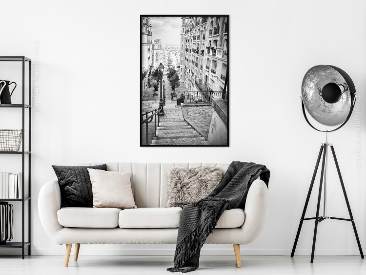 Poster Parisian Suburb - black and white architecture of a beautiful city 129784 additionalImage 6