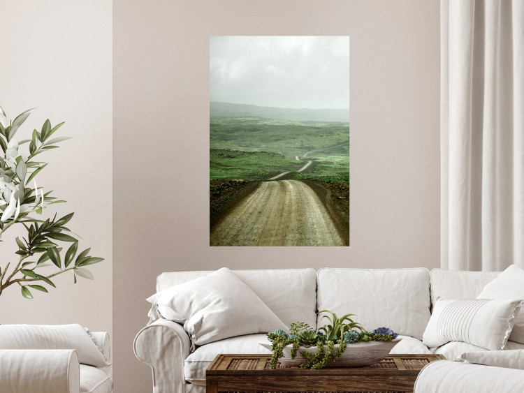 Wall Poster Road Through Plains - landscape of a road and green fields against the sky 130384 additionalImage 4