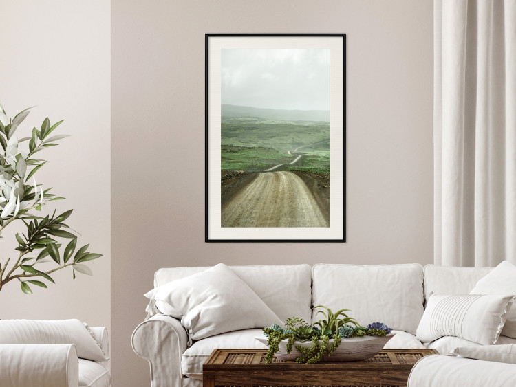 Wall Poster Road Through Plains - landscape of a road and green fields against the sky 130384 additionalImage 24