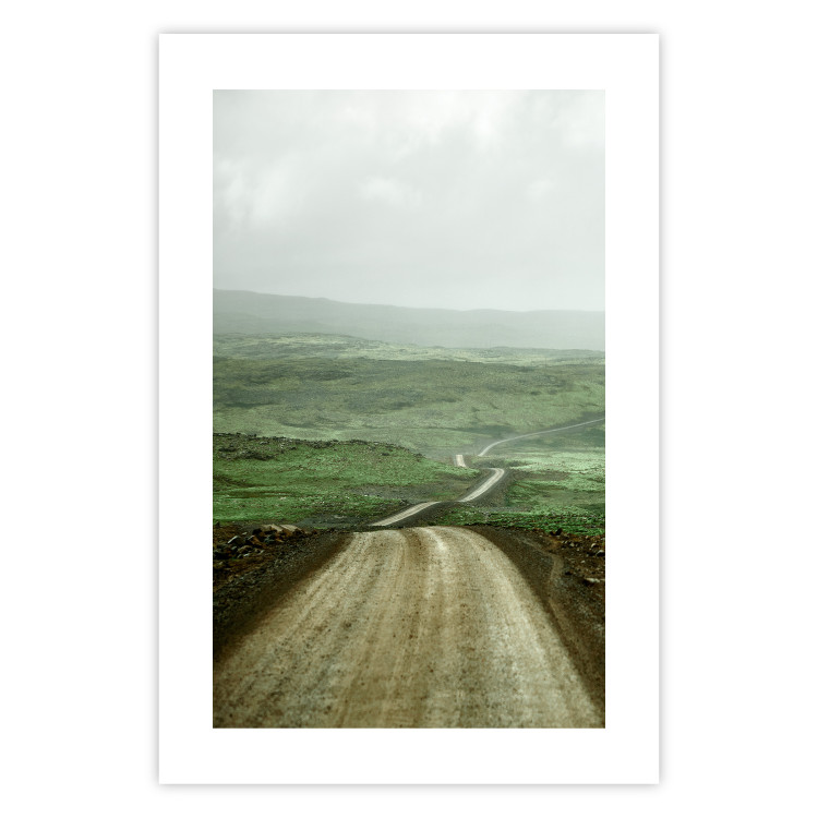 Wall Poster Road Through Plains - landscape of a road and green fields against the sky 130384 additionalImage 25