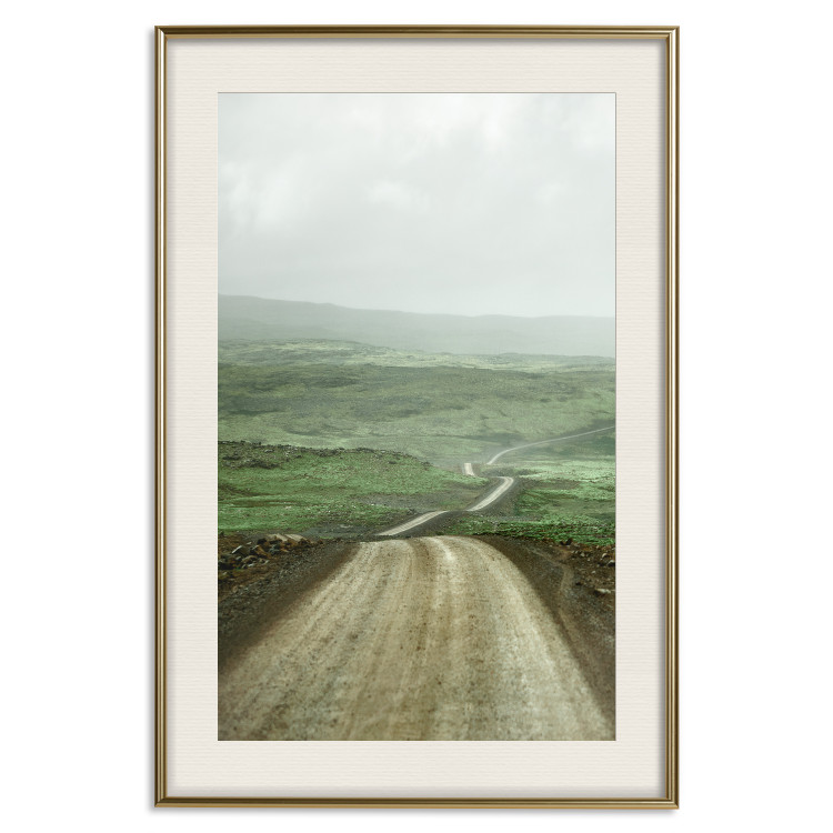 Wall Poster Road Through Plains - landscape of a road and green fields against the sky 130384 additionalImage 20