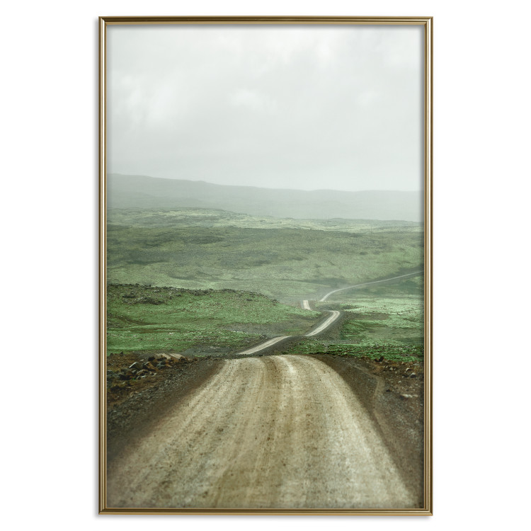 Wall Poster Road Through Plains - landscape of a road and green fields against the sky 130384 additionalImage 21