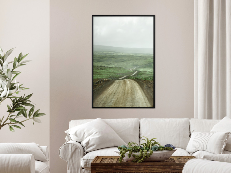 Wall Poster Road Through Plains - landscape of a road and green fields against the sky 130384 additionalImage 4