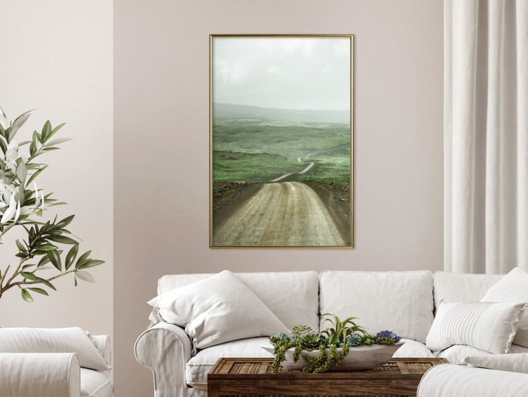 Wall Poster Road Through Plains - landscape of a road and green fields against the sky 130384 additionalImage 7