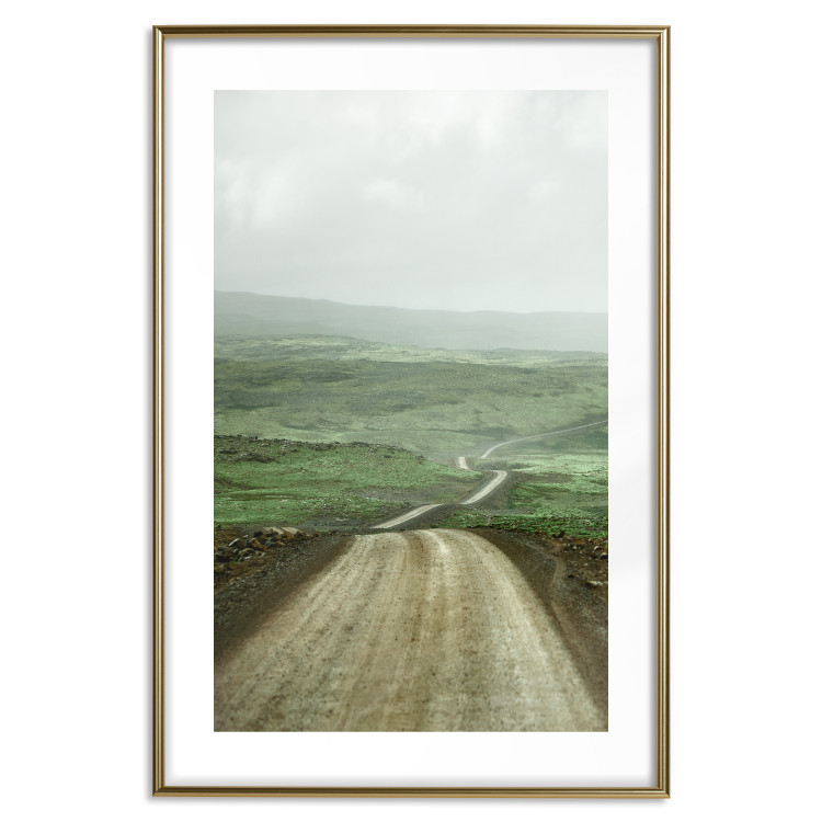 Wall Poster Road Through Plains - landscape of a road and green fields against the sky 130384 additionalImage 16